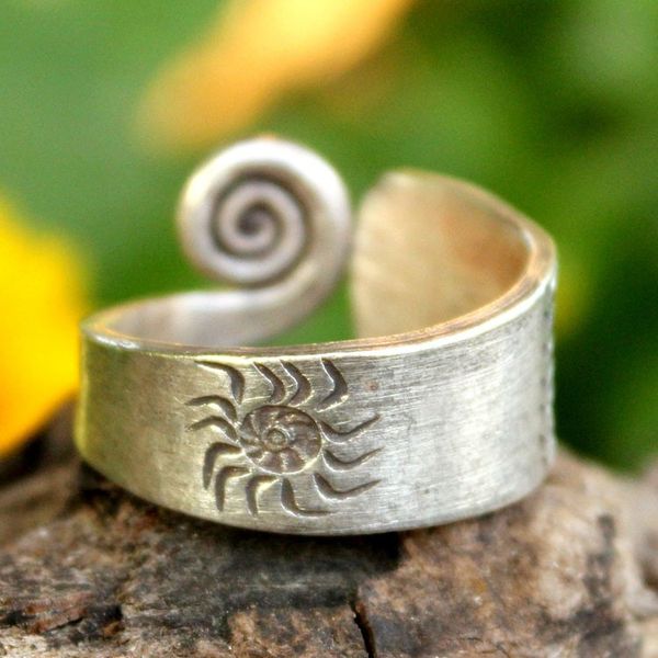 Alternate image for Hill Tribe Sterling Silver Wrap Ring Thai Sunbeams