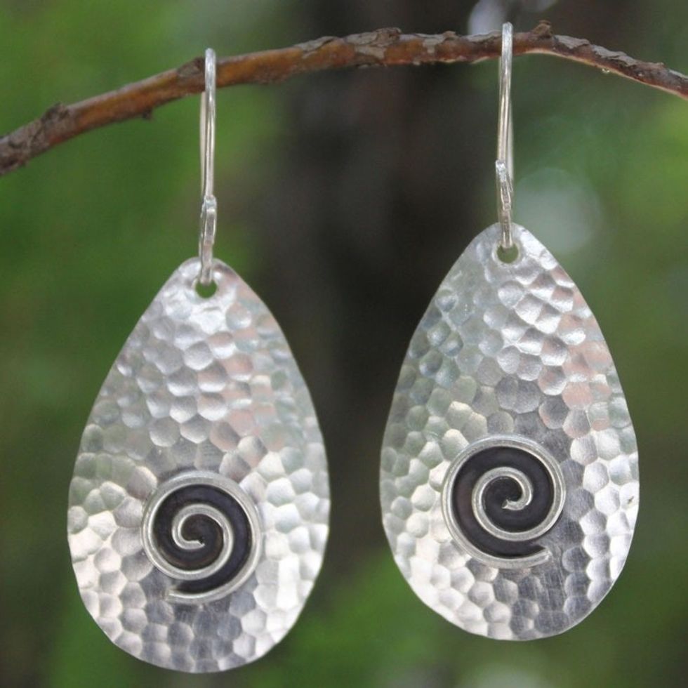 Handcrafted Sterling Silver Dangle Earrings 'Kraton Vibe'