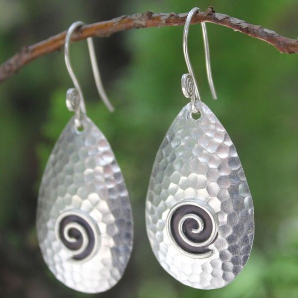Alternate image for Handcrafted Sterling Silver Dangle Earrings Kraton Vibe