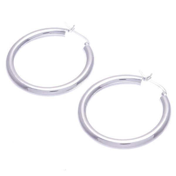 Alternate image for Sterling Silver Hoop Earrings Crafted in Thailand Exquisite Loop