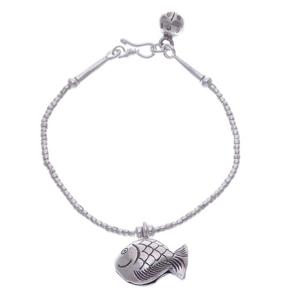 Alternate image for Karen Hill Tribe Silver Goldfish Bracelet with Ringing Bells Singing Hill Tribe Goldfish