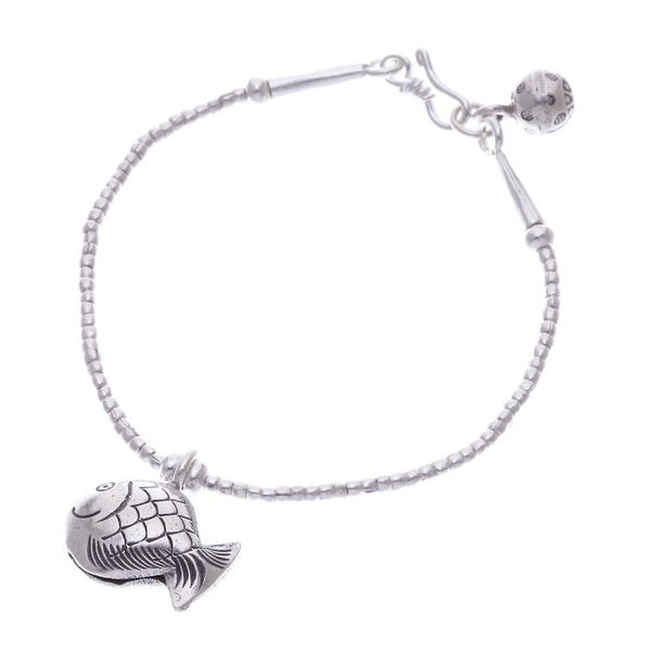 Alternate image for Karen Hill Tribe Silver Goldfish Bracelet with Ringing Bells Singing Hill Tribe Goldfish