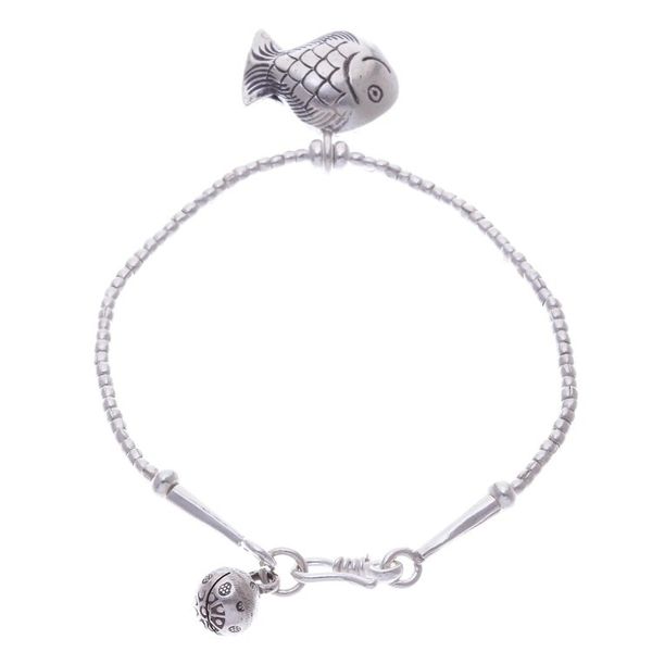 Alternate image for Karen Hill Tribe Silver Goldfish Bracelet with Ringing Bells Singing Hill Tribe Goldfish