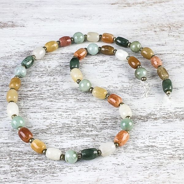 Alternate image for Multi-Gemstone Beaded Long Necklace Crafted in Thailand Thai Passion