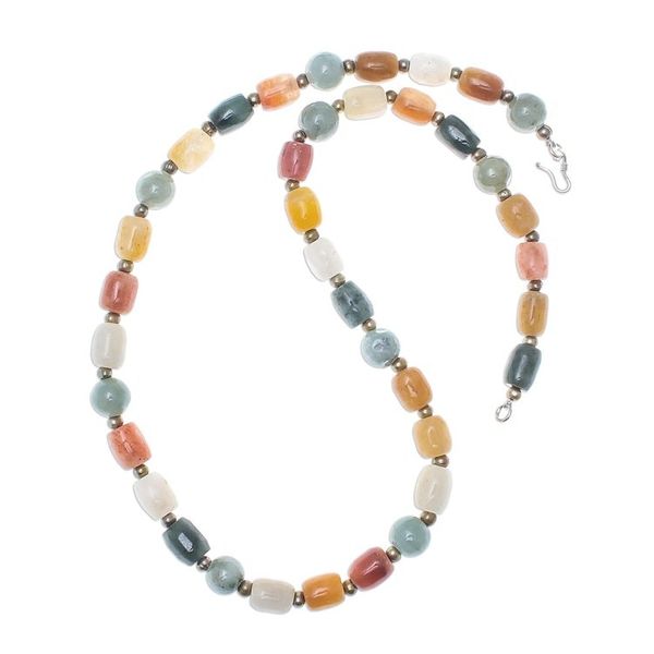Alternate image for Multi-Gemstone Beaded Long Necklace Crafted in Thailand Thai Passion