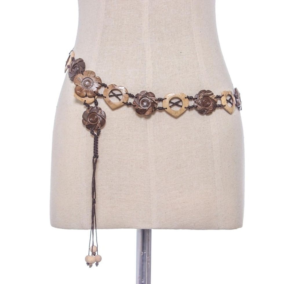 Coconut Shell Belt 'Thai Forest'