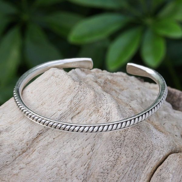 Alternate image for Thai Handcrafted Sterling Silver Cuff Bracelet Tribal Fusion