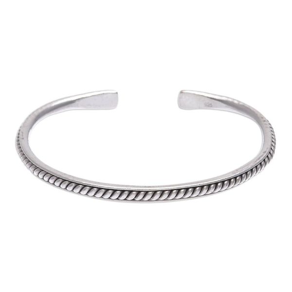 Alternate image for Thai Handcrafted Sterling Silver Cuff Bracelet Tribal Fusion