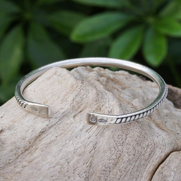 Alternate image for Thai Handcrafted Sterling Silver Cuff Bracelet Tribal Fusion