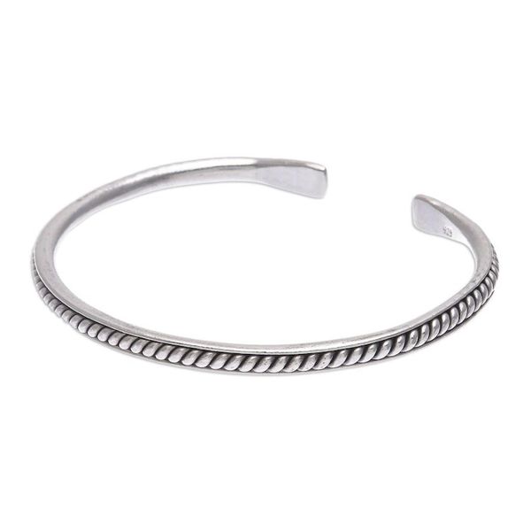 Alternate image for Thai Handcrafted Sterling Silver Cuff Bracelet Tribal Fusion