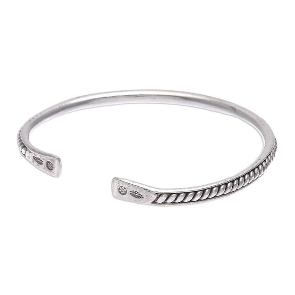 Alternate image for Thai Handcrafted Sterling Silver Cuff Bracelet Tribal Fusion