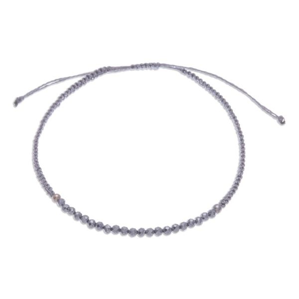 Alternate image for Smoky Quartz Pendant Bracelet with Macrame Cord in Graphite Refined Delicacy