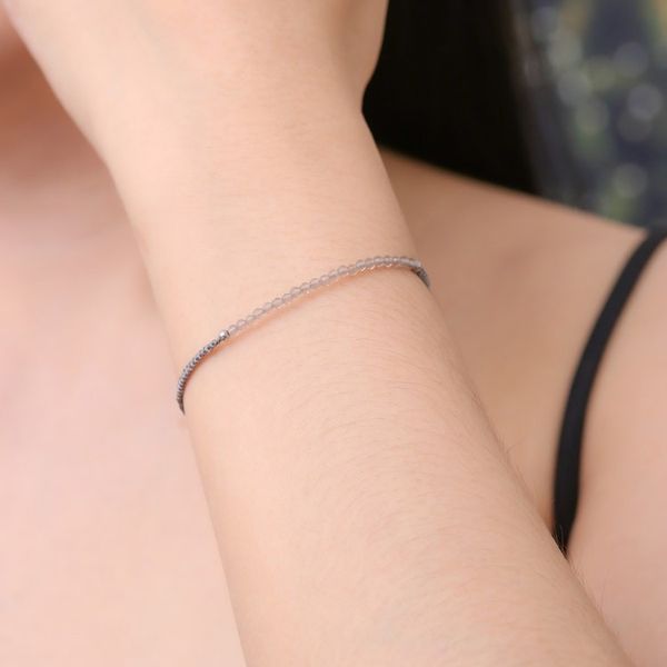 Alternate image for Smoky Quartz Pendant Bracelet with Macrame Cord in Graphite Refined Delicacy