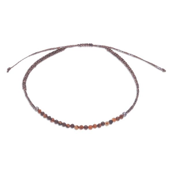 Alternate image for Tigers Eye Pendant Bracelet with Patterned Macrame Cord Warm Delicacy