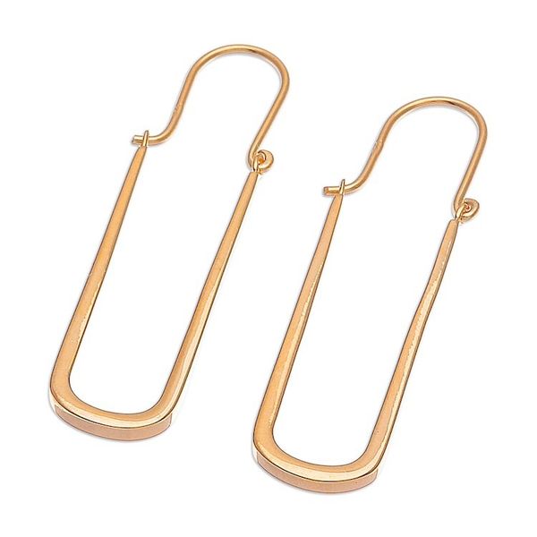 Alternate image for 18k Gold-Plated Oblong Hoop Earrings in a High Polish Finish Grand Glory