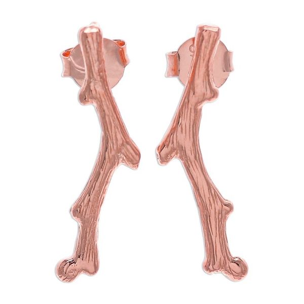 Alternate image for 18k Rose Gold-Plated Timber Drop Earrings Made in Thailand The Rose Timber