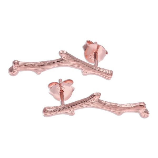 Alternate image for 18k Rose Gold-Plated Timber Drop Earrings Made in Thailand The Rose Timber