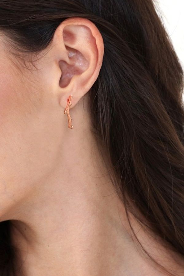 Alternate image for 18k Rose Gold-Plated Timber Drop Earrings Made in Thailand The Rose Timber