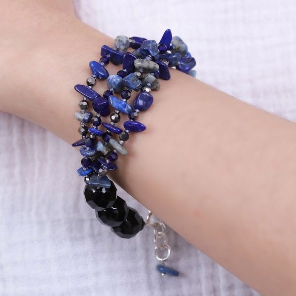 Alternate image for Blue-Toned Lapis Lazuli and Glass Beaded Strand Bracelet True Jewels