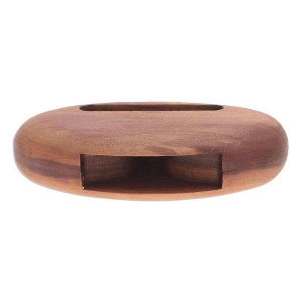 Alternate image for Hand-Carved Minimalist Oval Walnut Wood Phone Speaker Regal Sounds