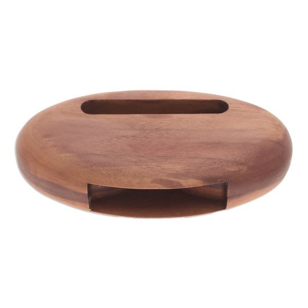 Alternate image for Hand-Carved Minimalist Oval Walnut Wood Phone Speaker Regal Sounds