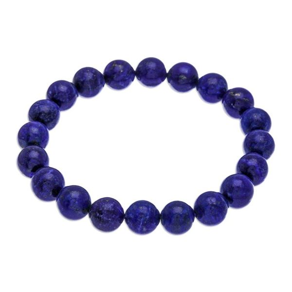 Alternate image for Handcrafted Thai Lapis Lazuli Beaded Stretch Bracelet Cool Mist