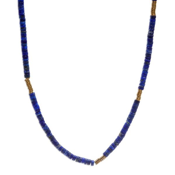 Alternate image for Lapis Lazuli Hematite Beaded Strand Necklace from Thailand Blue Glam
