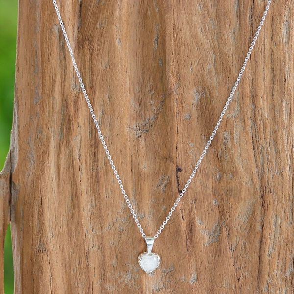 Alternate image for Heart-Shaped Moonstone Sterling Silver Pendant Necklace Heart of Belief