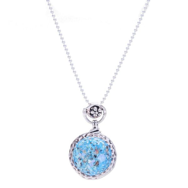 Alternate image for Floral-Inspired Roman Glass Pendant Necklace from Thailand Moonlight Petal