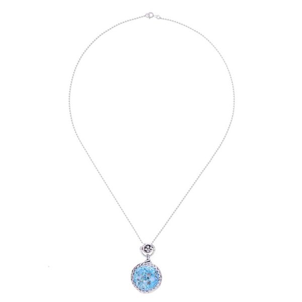 Alternate image for Floral-Inspired Roman Glass Pendant Necklace from Thailand Moonlight Petal