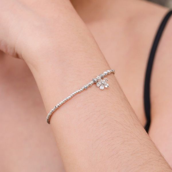 Alternate image for Spring-Themed Karen Silver Charm Bracelet Made in Thailand Primaveral Spell