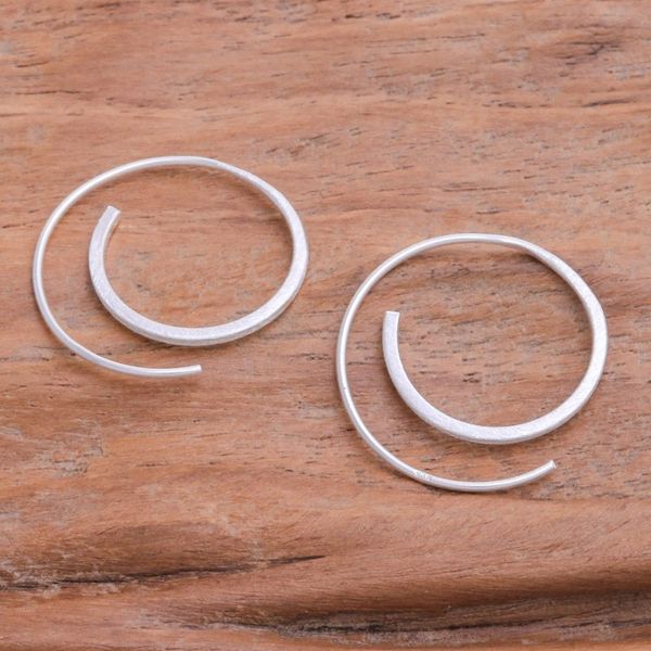 Alternate image for Modern Sterling Silver Spiral Drop Earrings from Thailand Spiral Radiance