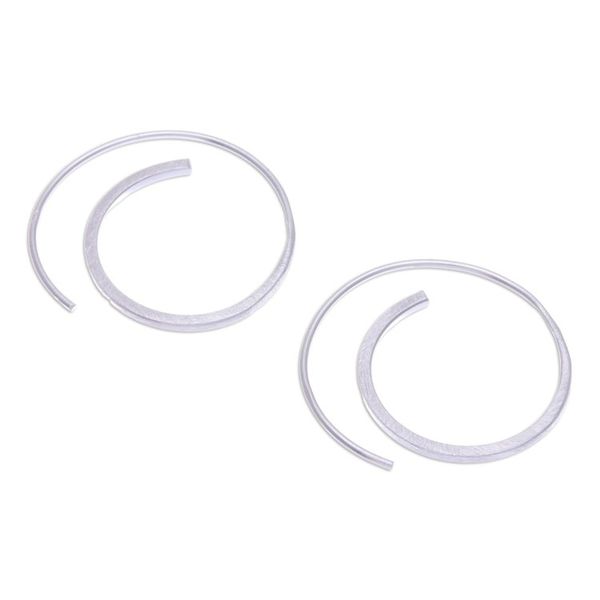 Alternate image for Modern Sterling Silver Spiral Drop Earrings from Thailand Spiral Radiance