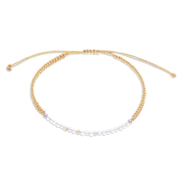 Alternate image for Adjustable Rutilated Quartz Beaded Macrame Pendant Bracelet Sublime Delicacy