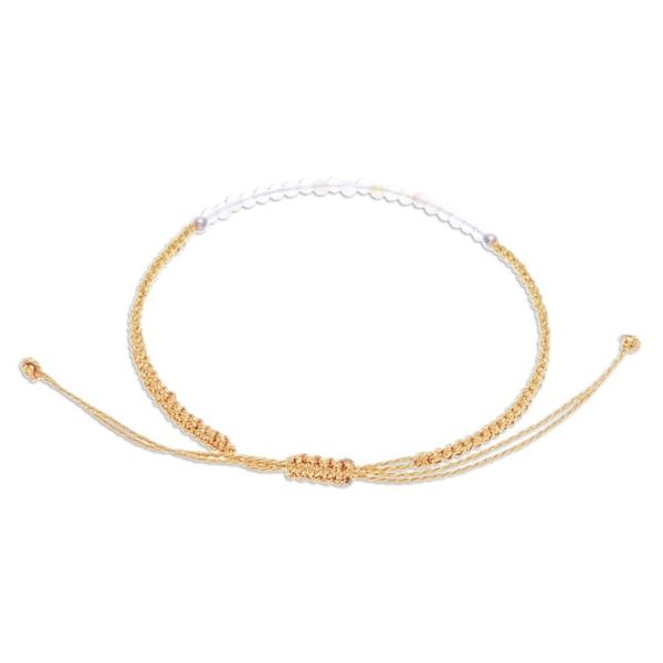 Alternate image for Adjustable Rutilated Quartz Beaded Macrame Pendant Bracelet Sublime Delicacy
