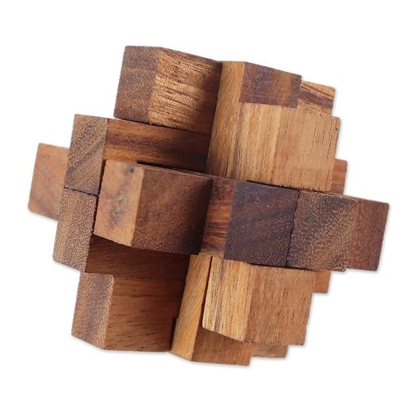 Alternate image for Three Thailand-Made Raintree Wood Puzzles with Storage Pouch Playful Moments
