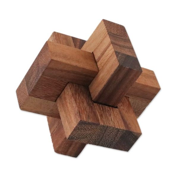 Alternate image for Three Thailand-Made Raintree Wood Puzzles with Storage Pouch Playful Moments