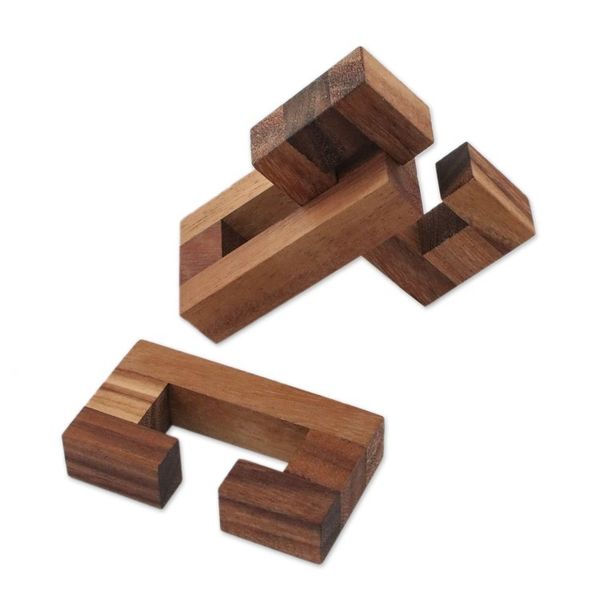 Alternate image for Three Thailand-Made Raintree Wood Puzzles with Storage Pouch Playful Moments