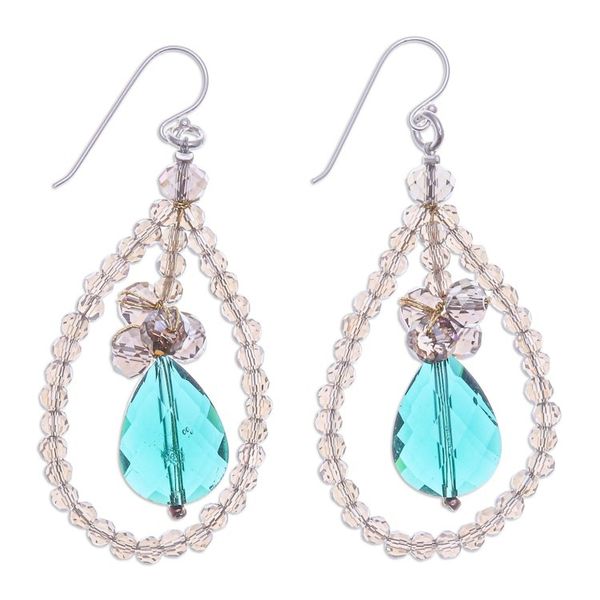 Alternate image for Fashionable Beaded Chandelier Earrings with Silver Hooks Nightlife Glam