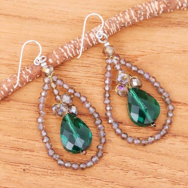 Alternate image for Fashionable Beaded Chandelier Earrings with Silver Hooks Nightlife Glam