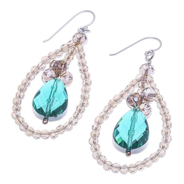 Alternate image for Fashionable Beaded Chandelier Earrings with Silver Hooks Nightlife Glam