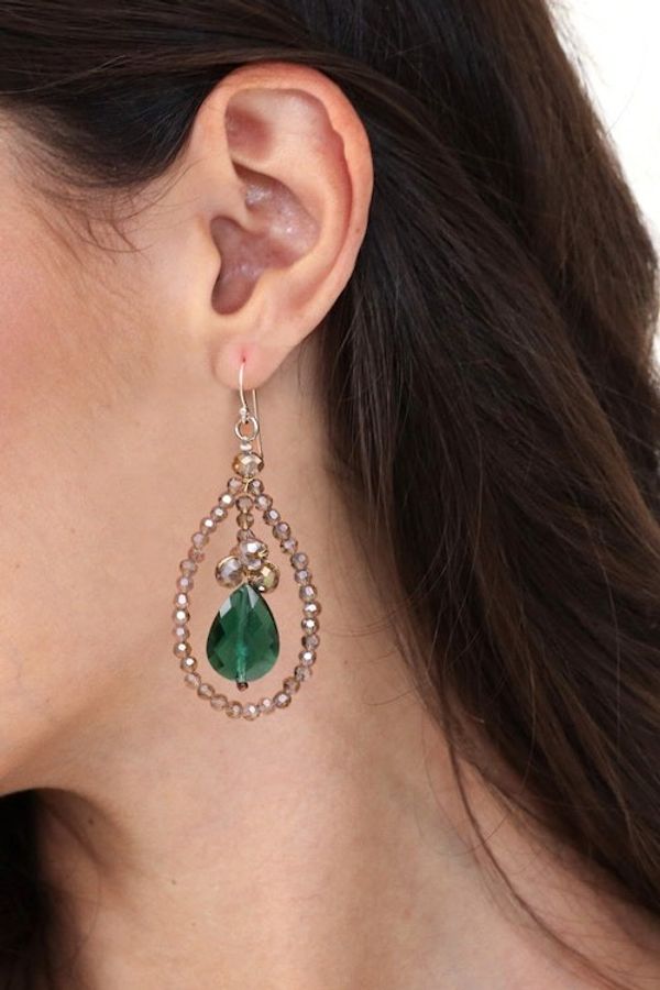 Alternate image for Fashionable Beaded Chandelier Earrings with Silver Hooks Nightlife Glam