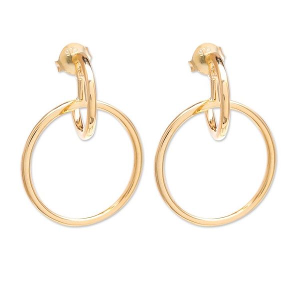 Alternate image for Abstract 18k Gold-Plated Dangle Earrings Crafted in Thailand Victorious Life