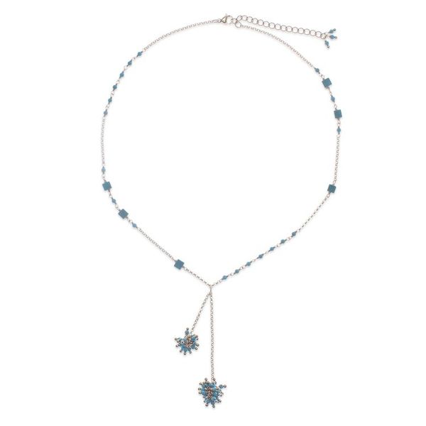 Alternate image for Gold-Plated Howlite Lariat Necklace with Cluster Pendants Pompom Cheer