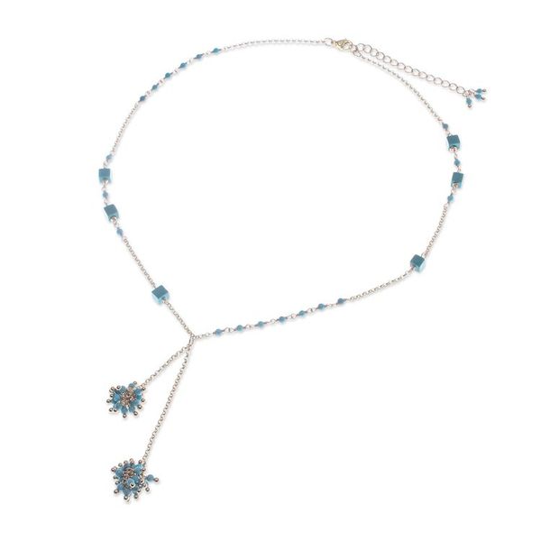Alternate image for Gold-Plated Howlite Lariat Necklace with Cluster Pendants Pompom Cheer