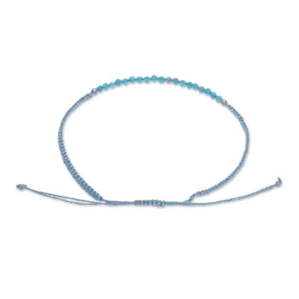 Alternate image for Adjustable Apatite Beaded Macrame Pendant Bracelet Sea Delicacy