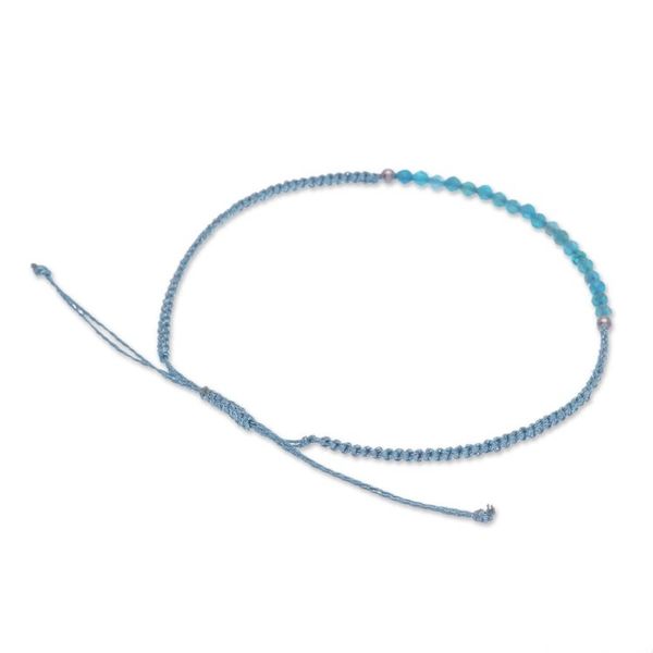 Alternate image for Adjustable Apatite Beaded Macrame Pendant Bracelet Sea Delicacy