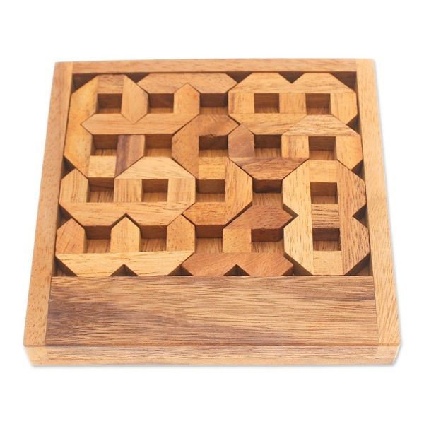 Alternate image for Number-Themed Raintree Wood Puzzle Game from Thailand Mysterious Digit