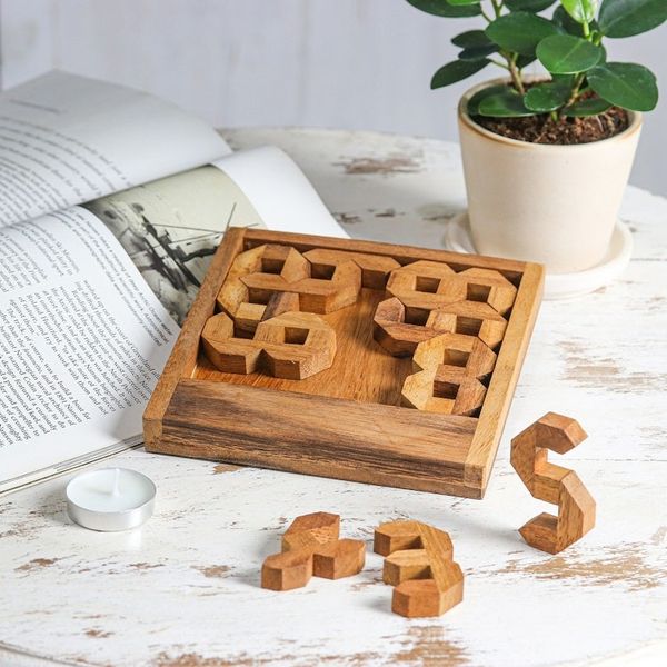 Alternate image for Number-Themed Raintree Wood Puzzle Game from Thailand Mysterious Digit