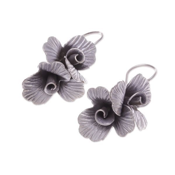 Alternate image for Spring-Themed Floral Silver Drop Earrings from Thailand Blooming Wonder